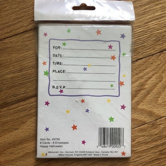 Vintage 90s Halloween Invitation Cards Pumpkin Jack O Lantern  Paper Garland - Picture 4 of 7